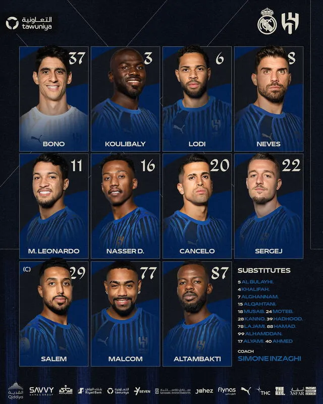 Alineación del Al-Hilal Alineación del Al-Hilal