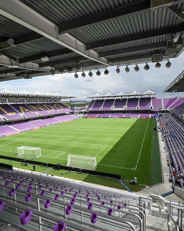Dos partidos en el Exploria Stadium han sido suspendidos por mal tiempo. Foto: Conmebol   