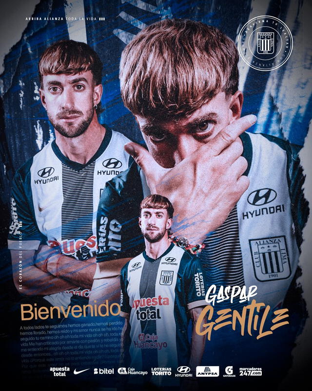 Gaspar Gentile es el primer refuerzo íntimo para el segundo semestre del 2025. Foto: Alianza Lima Gaspar Gentile es el primer refuerzo íntimo para el segundo semestre del 2025. Foto: Alianza Lima