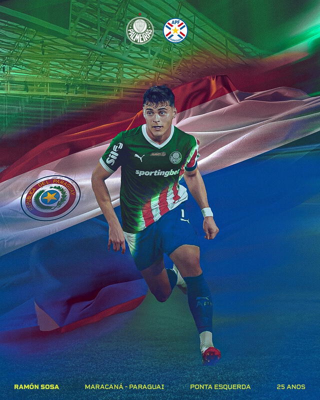 Ramón Sosa llega al Brasileirao procedente de la Premier League de Inglaterra. Foto: Palmeiras Ramón Sosa llega al Brasileirao procedente de la Premier League de Inglaterra. Foto: Palmeiras