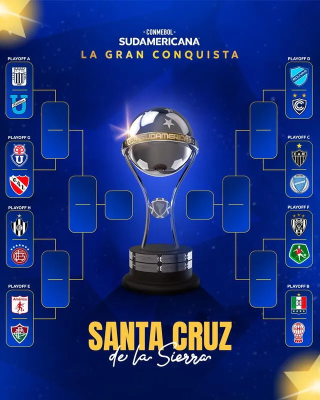 Cuadro de la fase final de la Copa Sudamericana 2025. Foto: Conmebol Cuadro de la fase final de la Copa Sudamericana 2025. Foto: Conmebol