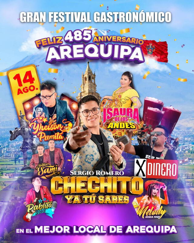 Evento en Arequipa 2025| Aniversario de Arequipa 2025 conciertos