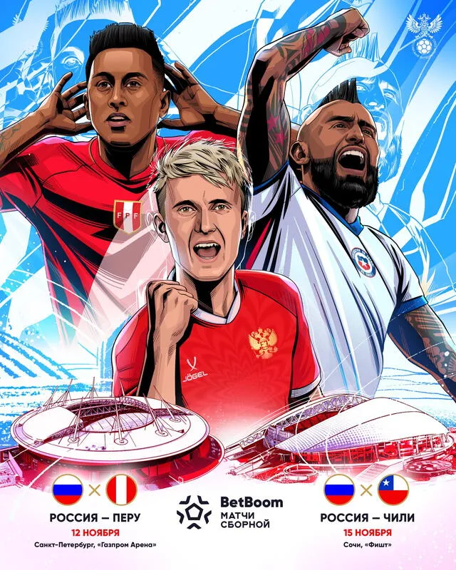  Perú, Chile y Rusia jugarán amistosos entre sí en noviembre. Foto: Team Russia/X   