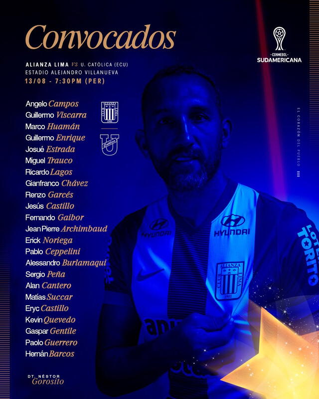 Lista de convocados de Alianza Lima. Foto: Club Alianza Lima   