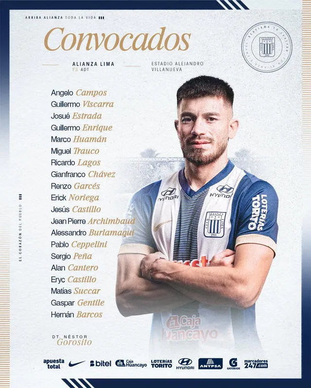 Convocados de Alianza Lima. Foto: Alianza Lima Convocados de Alianza Lima. Foto: Alianza Lima