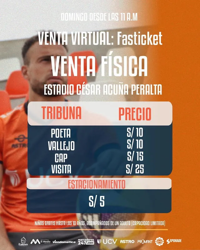 Precio de las entradas al partido contra Mannucci. Foto: UCV Precio de las entradas al partido contra Mannucci. Foto: UCV