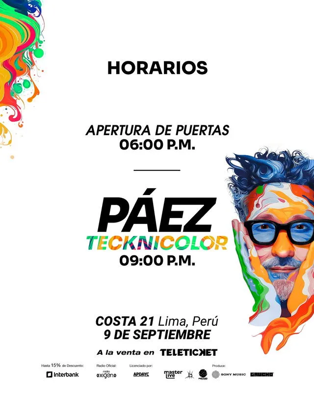 Fito Páez llegó a Lima para su esperado concierto en Costa 21 el 9 de septiembre. Las puertas abrirán a las 6 p.m. Foto: difusión.   