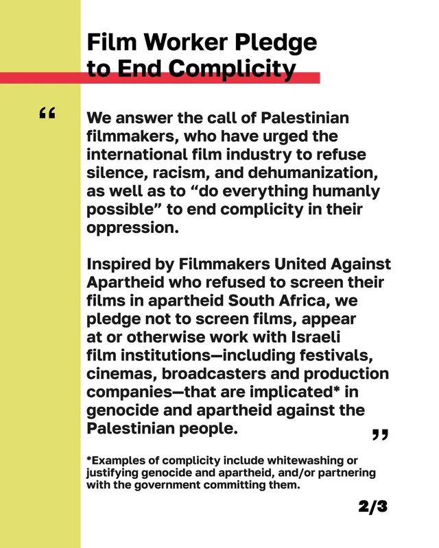  Carta firmada por estrellas de Hollywood. Fuente: Instagram   