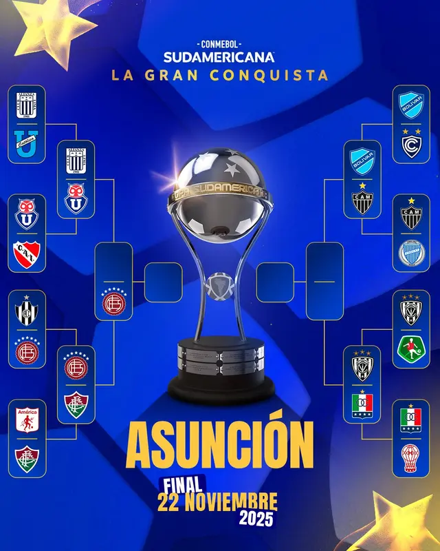  Programación de la fase final de la Copa Sudamericana 2025. Foto: Conmebol   