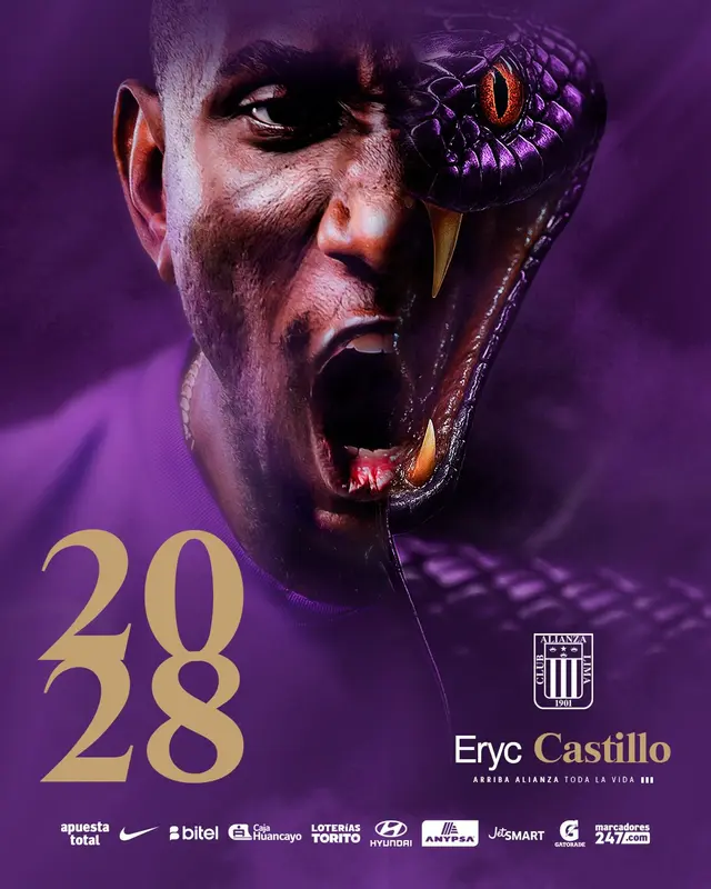 Imagen oficial de la renovación de Eryc Castillo. Foto: Club Alianza Lima   