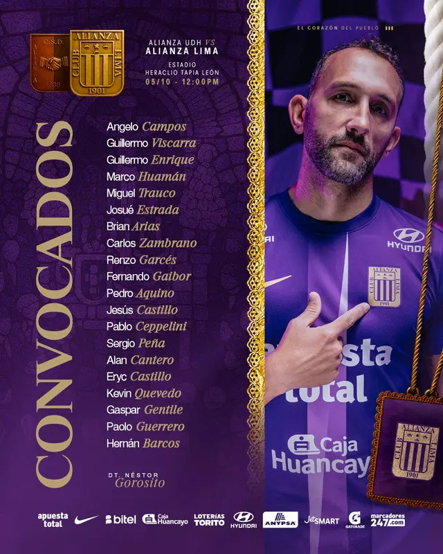 Lista de convocados de Alianza Lima. Foto: Club Alianza Lima Lista de convocados de Alianza Lima. Foto: Club Alianza Lima