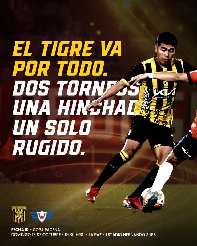 Banner del The Strongest vs Jorge Wilstermann por la Copa Paceña 2025. Foto: Twitter/The Strongest Banner del The Strongest vs Jorge Wilstermann por la Copa Paceña 2025. Foto: Twitter/The Strongest