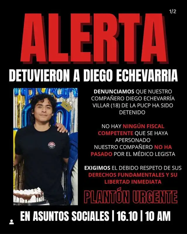 Detienen a estudiante de la PUCP durante marcha nacional   