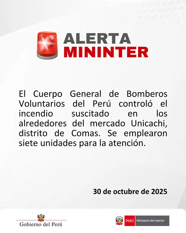  Comunicado del Ministerio del Interior.   