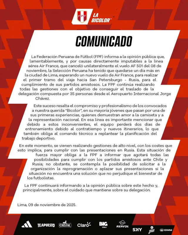 Comunicado de la FPF   