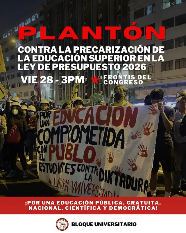 Estudiantes del bloque anunciaron su movilización en sus redes sociales. Foto: Instagram del Bloque Universitario. Estudiantes del bloque anunciaron su movilización en sus redes sociales. Foto: Instagram del Bloque Universitario.