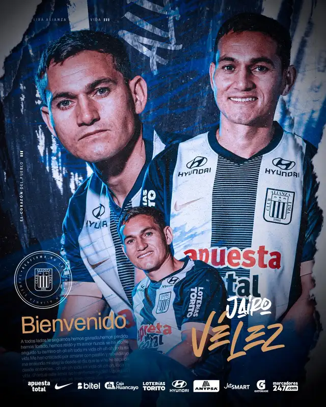 Jairo Vélez fue oficializado por Alianza Lima. Foto: Alianza Lima Jairo Vélez fue oficializado por Alianza Lima. Foto: Alianza Lima