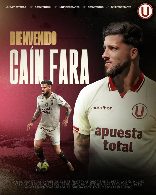 Caín Fara llega desde la segunda división de Argentina. Foto: Universitario   