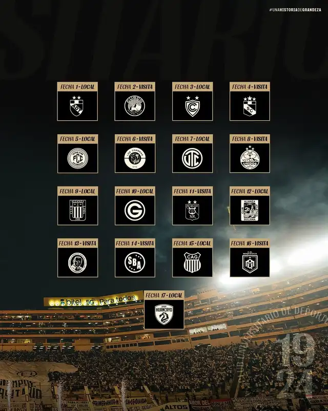 Fixture del club crema en el Torneo Apertura. Foto: Universitario   