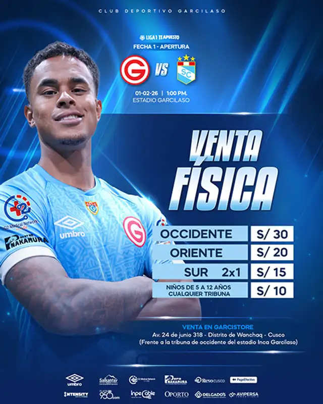 Estos son los precios de los boletos para el partido ante Sporting Cristal. Foto: Deportivo Garcilaso Estos son los precios de los boletos para el partido ante Sporting Cristal. Foto: Deportivo Garcilaso