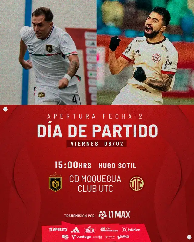 La fecha 2 del Apertura empieza con el Moquegua vs UTC. Foto: Liga 1   