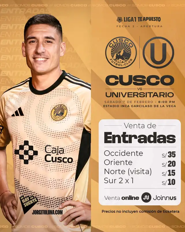Entradas para el partido ante Universitario. Foto: Cusco FC 