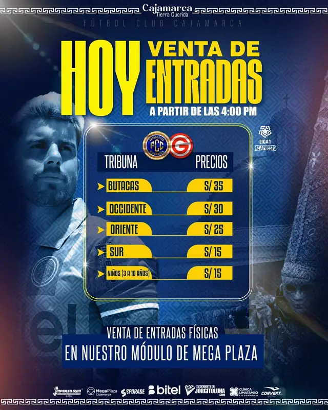 Precios de las entradas para el partido ante Deportivo Garcilaso. Foto: FC Cajamarca 