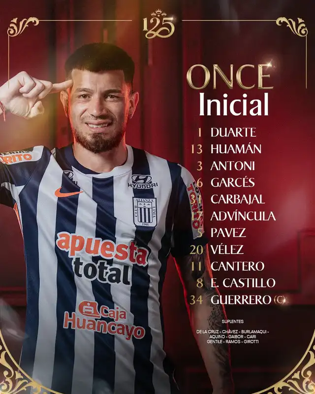 Alineación del club íntimo. Foto: Alianza Lima   