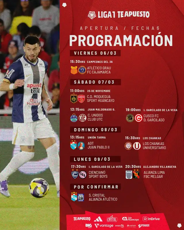 El partido Cristal vs Alianza Atlético se programó para el sábado 7. Foto: Liga 1 El partido Cristal vs Alianza Atlético se programó para el sábado 7. Foto: Liga 1