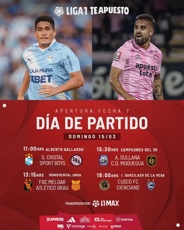 Partidos de este domingo 15 de marzo. Foto: Liga 1 Partidos de este domingo 15 de marzo. Foto: Liga 1