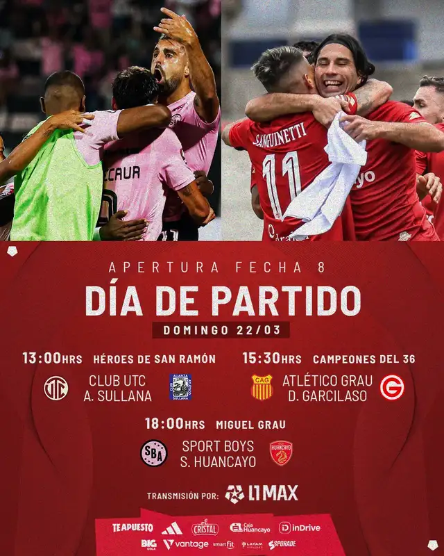 Partidos de hoy, domingo 22 de marzo. Foto: Liga 1   