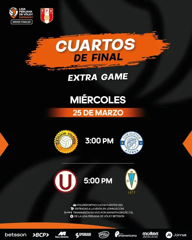 Programación del extra game. Foto: Liga Peruana de Vóley   