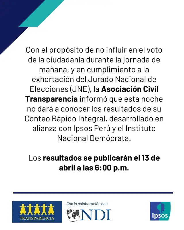 Comunicado de la encuestadora en sus redes sociales.