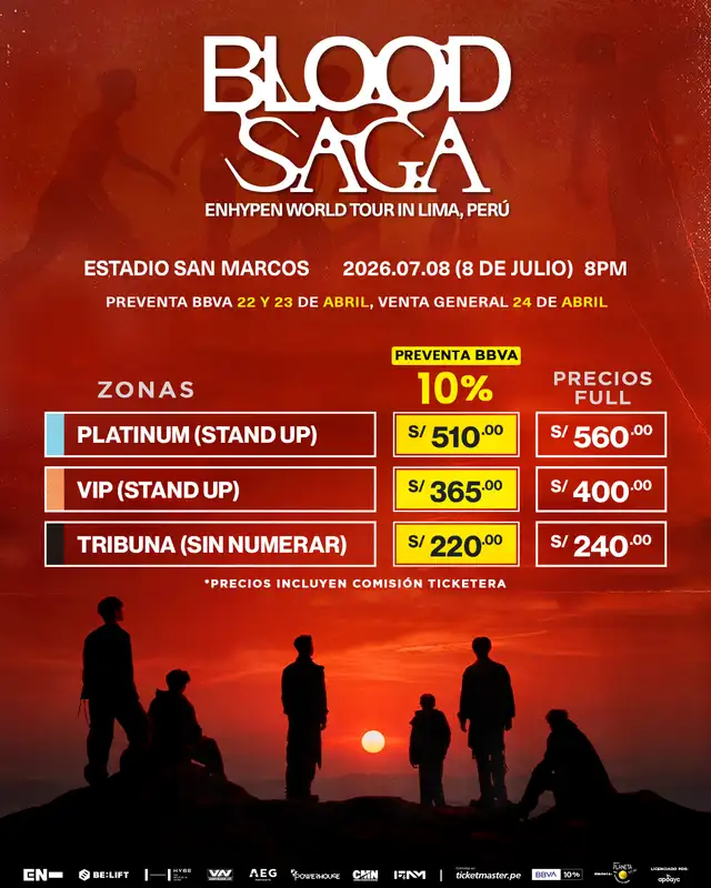 Precios de entradas para ENHYPEN en Lima. Foto: difusión.