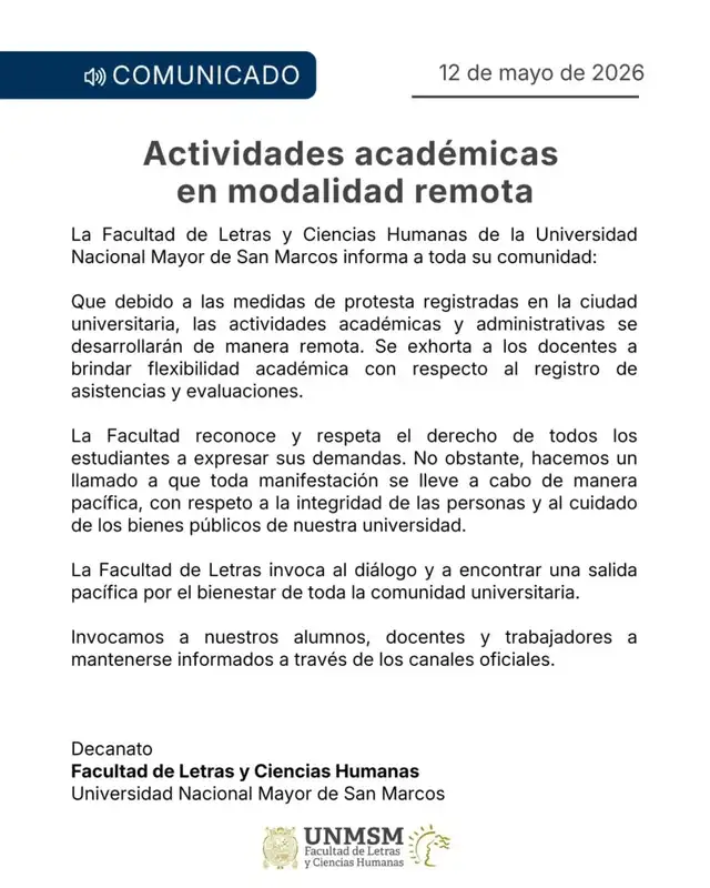 toma san marcos, clases virtuales, UNMSM