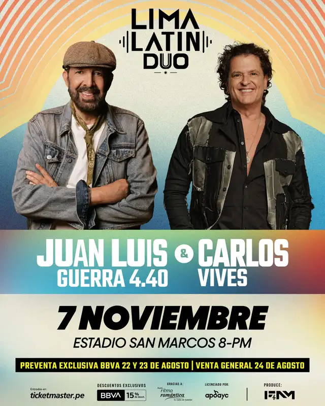 Juan Luis Guerra y Carlos Vives juntos en Lima Juan Luis Guerra y Carlos Vives juntos en Lima