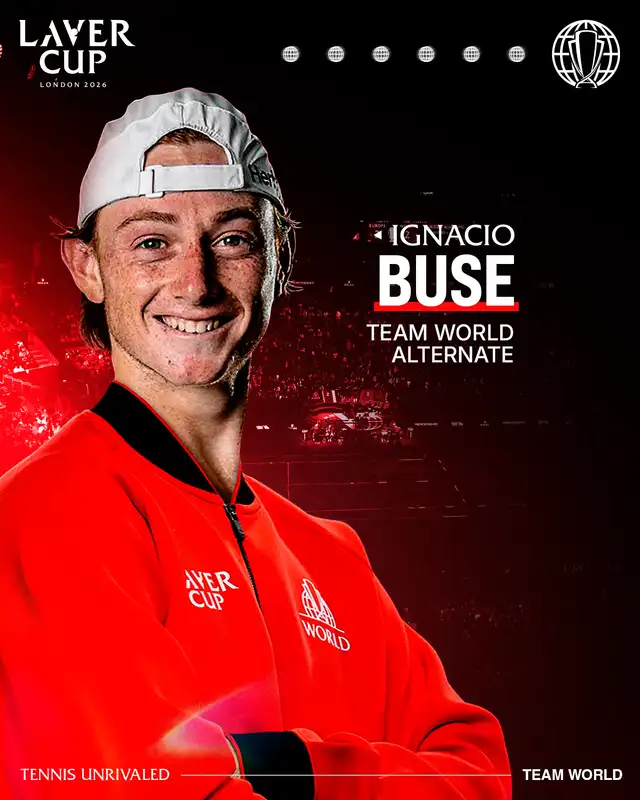 Convocatoria de Ignacio Buse a la Laver Cup 2026. Foto: Laver Cup Convocatoria de Ignacio Buse a la Laver Cup 2026. Foto: Laver Cup