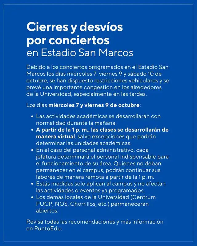 PUCP anuncia cambios ante concierto de BTS PUCP anuncia cambios ante concierto de BTS