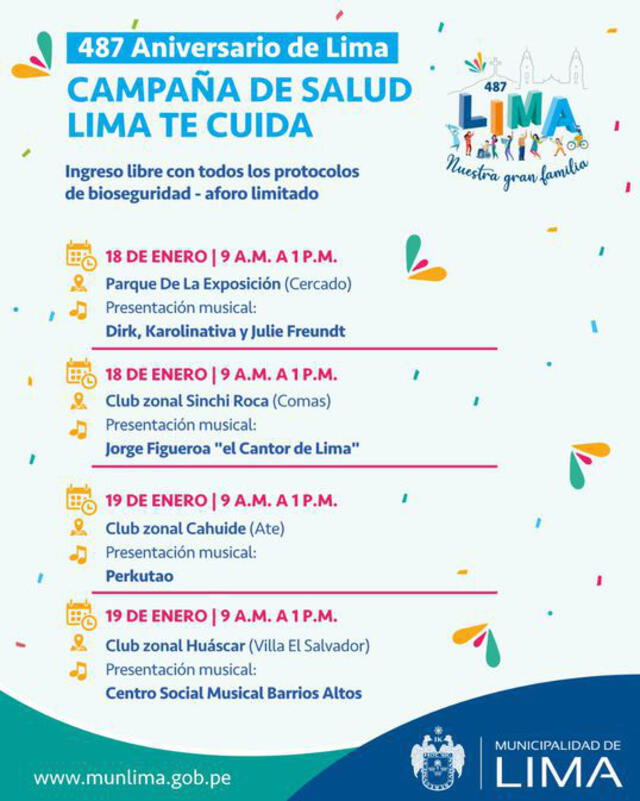 Conoce los horarios y puntos donde se instalará la campaña de salud Lima te cuida. Foto: MML