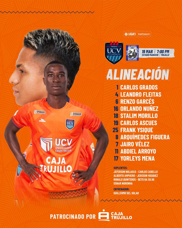Alineación César Vallejo. Foto: Twitter UCV