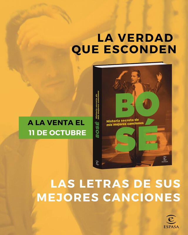 “Historias secretas de mis mejores canciones” es el nuevo libro de Miguel Bosé. Foto:  Miguel Bosé/Instagram
