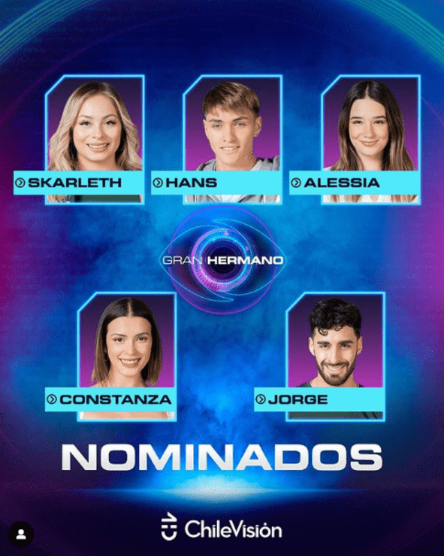 Nominados de 'Gran Hermano'. Foto: Chilevisión   