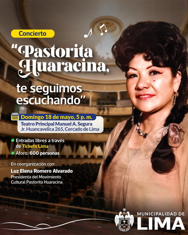 Homenaje a Pastorita Huaracina en Cercado de Lima. Foto: difusión Homenaje a Pastorita Huaracina en Cercado de Lima. Foto: difusión