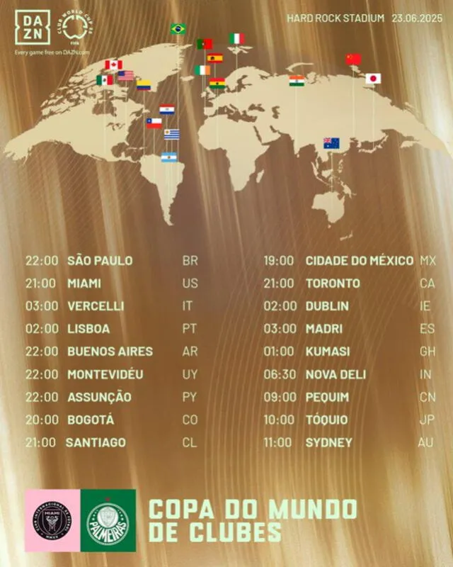 Horarios para ver el partido entre Inter Miami vs Palmeiras. Foto: Palmeiras/X Horarios para ver el partido entre Inter Miami vs Palmeiras. Foto: Palmeiras/X