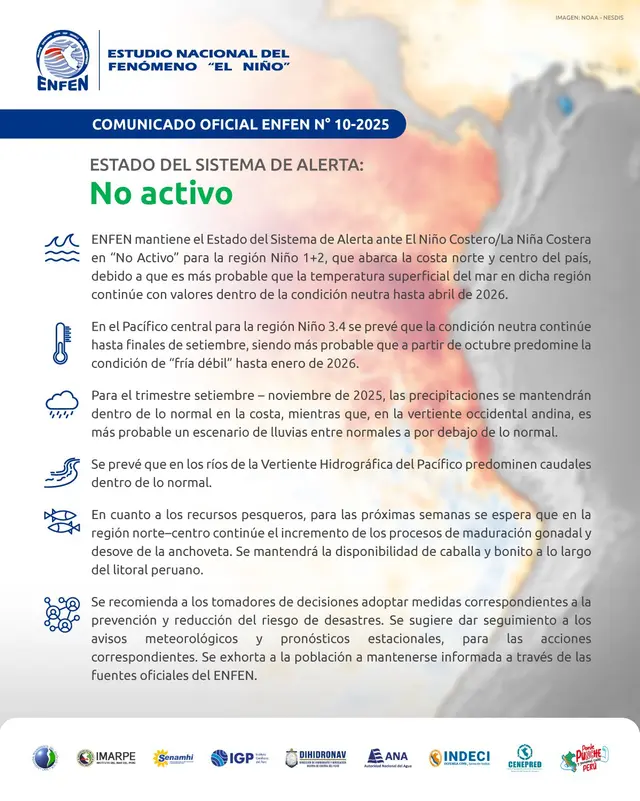 Comunicado de Enfen.   