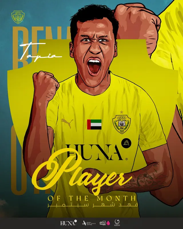 Renato Tapia fue elegido como el jugador del mes. Foto: Al Wasl.   