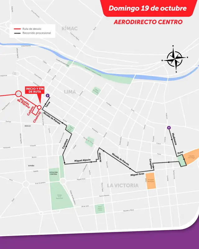 Desvíos del AeroDirecto. Foto: ATU Desvíos del AeroDirecto. Foto: ATU