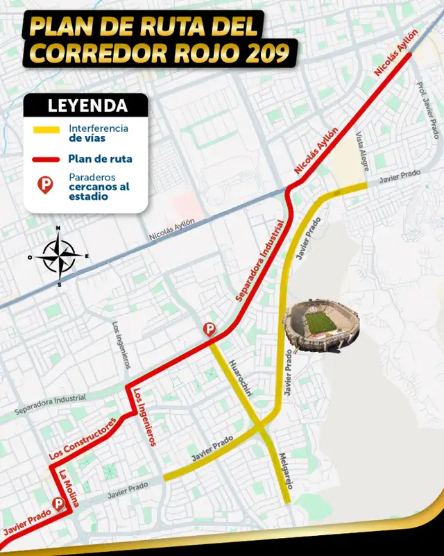  Plan de ruta del Corredor Rojo 209. Foto: ATU    