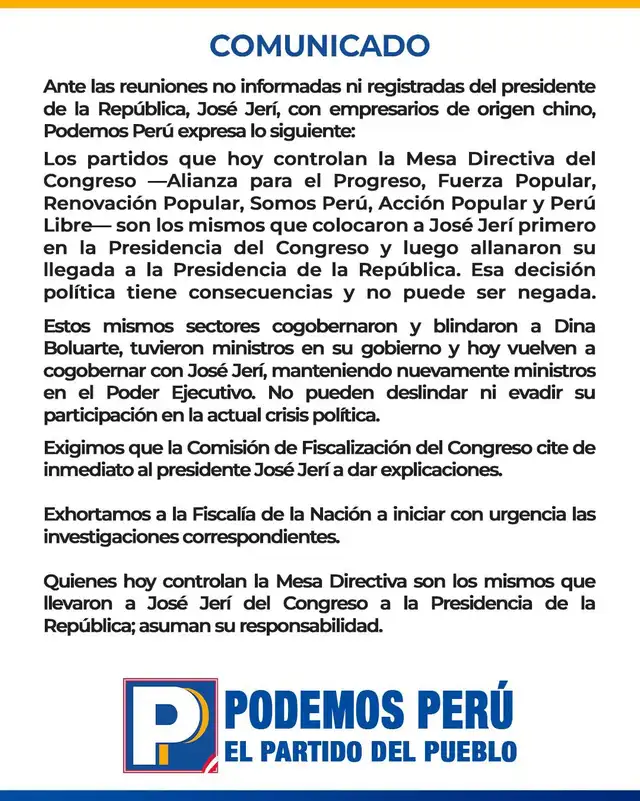  Comunicado de Podemos Perú   