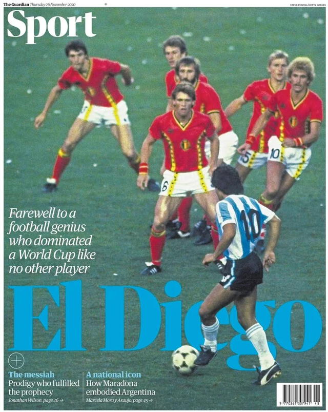Portada de Sport sobre muerte de Maradona.